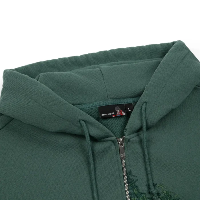 “NYC to RIO” Zip Up green Hoodie (3)