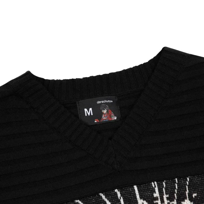 “awakening v2” T Shirt knitted black (2)