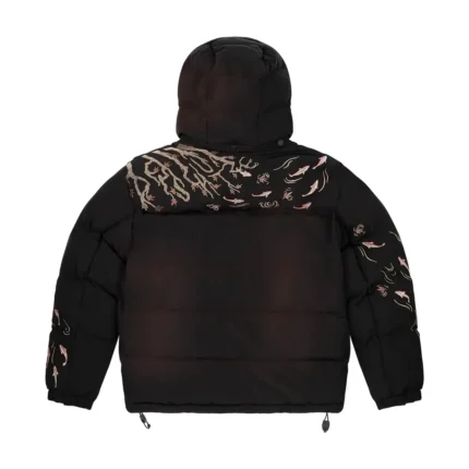 “koi fish” Puffer Jacket black (4)