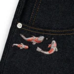 “koi fish” denim Jeans (3)