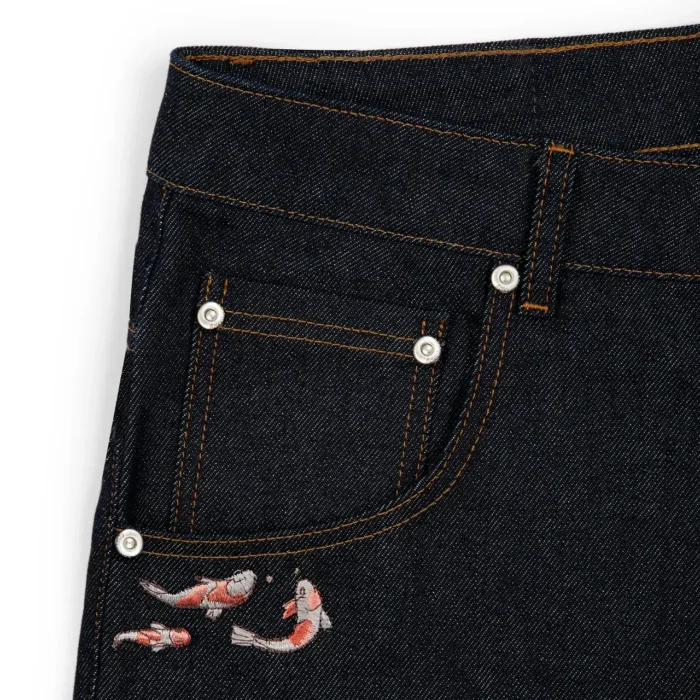 “koi fish” denim Jeans (4)