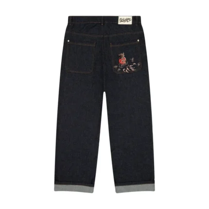 “koi fish” denim Jeans (6)
