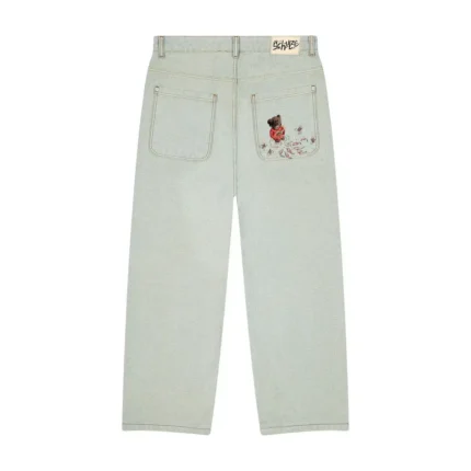 “koi fish” reverse denim Jeans (1)