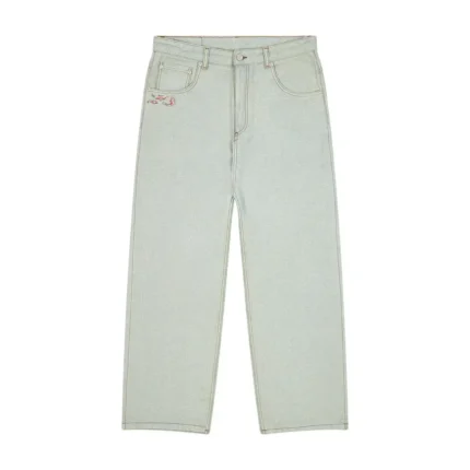 “koi fish” reverse denim Jeans (6)