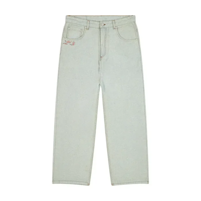 “koi fish” reverse denim Jeans (6)