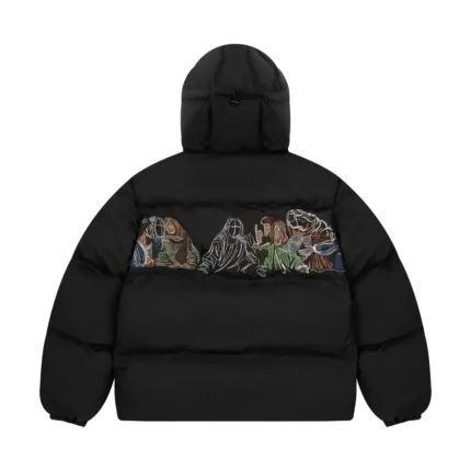 “last supper” Puffer Jacket black (1)