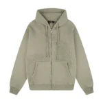 “lotus” Zip Up Hoodie khaki (1)