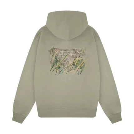 “lotus” Zip Up Hoodie khaki (2)