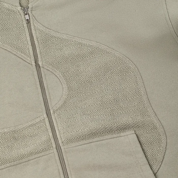 “lotus” Zip Up Hoodie khaki (3)