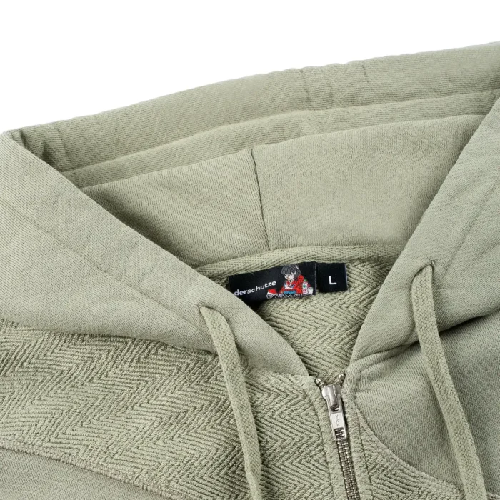 “lotus” Zip Up Hoodie khaki (5)