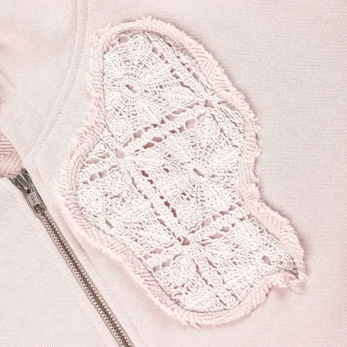 “lotus” Zip Up Hoodie pink (1)