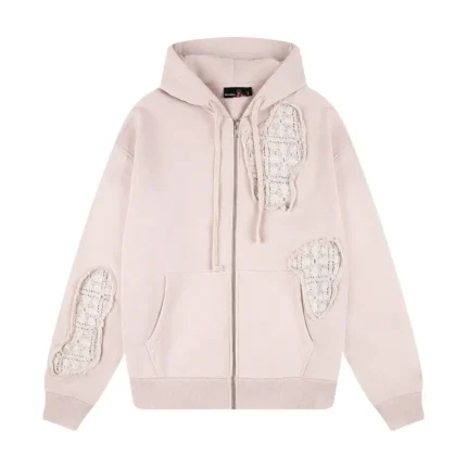 “lotus” Zip Up Hoodie pink (5)