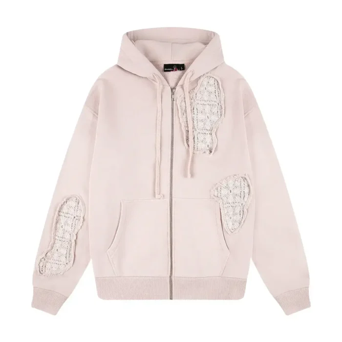 “lotus” Zip Up Hoodie pink (5)