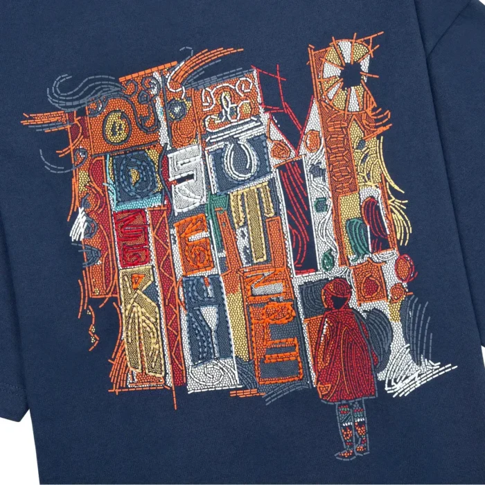 “mosaic” T Shirt navy (2)