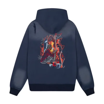 “mosaic” Zip Up Hoodie Navy (1)