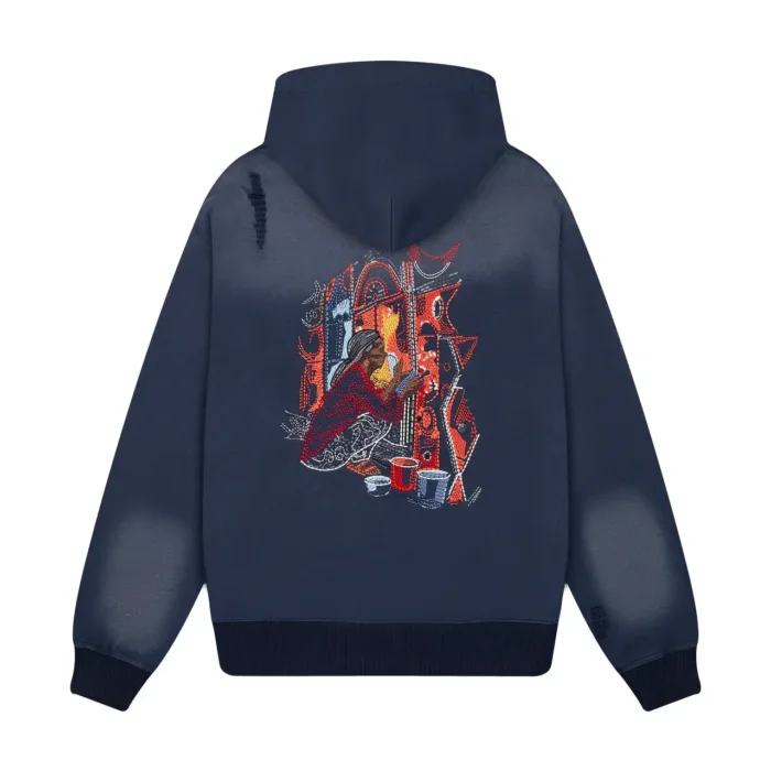 “mosaic” Zip Up Hoodie Navy (1)