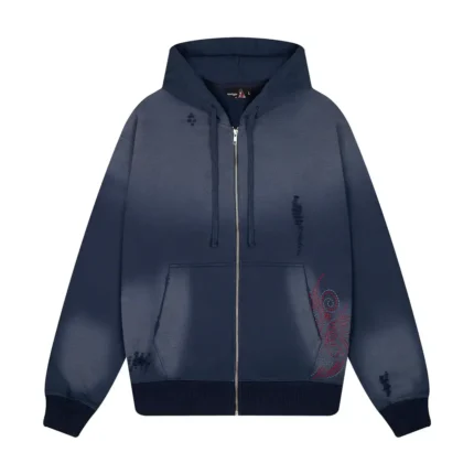 “mosaic” Zip Up Hoodie Navy (2)