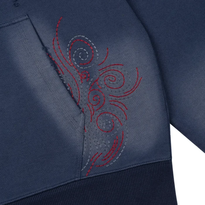 “mosaic” Zip Up Hoodie Navy (3)