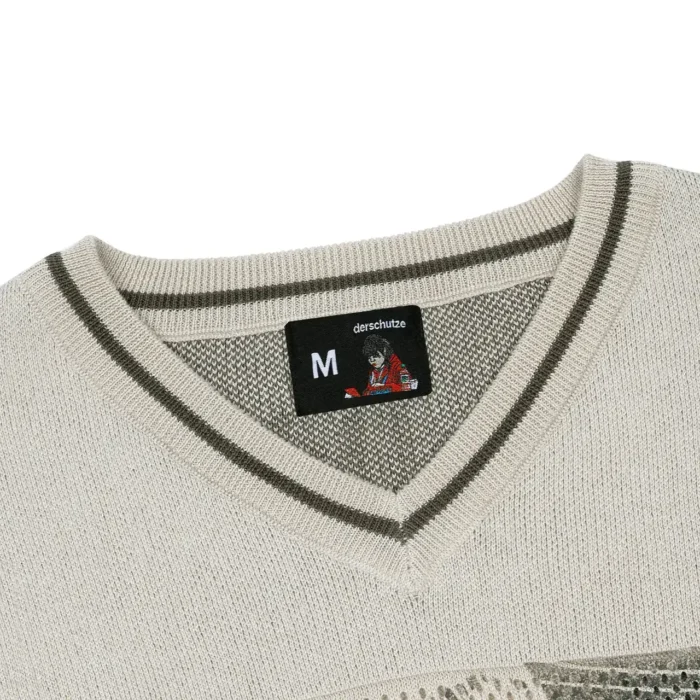 “sashiko v2” knit T Shirt beige (2)