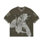 “sashiko v2” knit T Shirt brown (1)