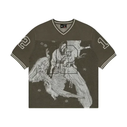“sashiko v2” knit T Shirt brown (1)