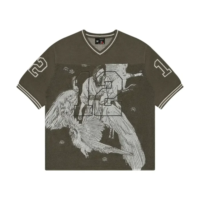 “sashiko v2” knit T Shirt brown (1)