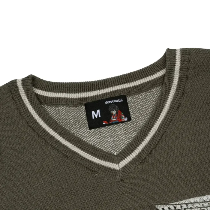 “sashiko v2” knit T Shirt brown (4)
