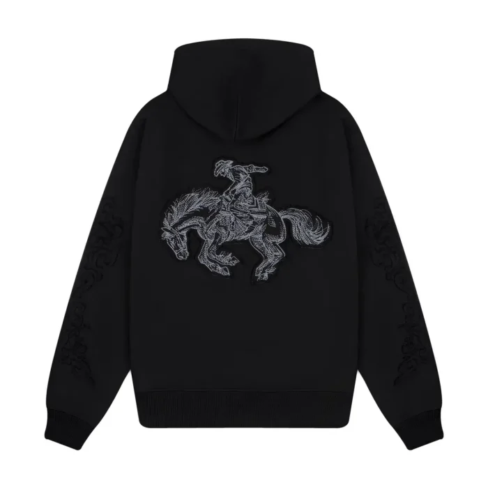 “western” Zip Up Hoodie black (1)