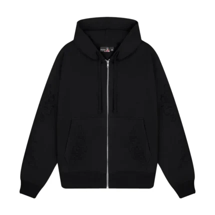 “western” Zip Up Hoodie black (2)